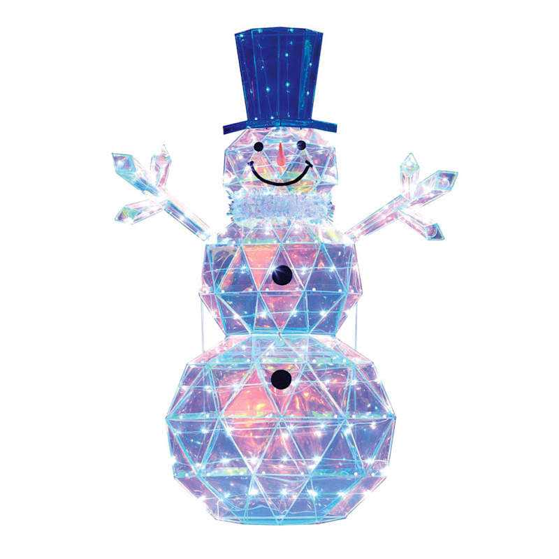 At Home Pre-Lit Led Prismatic Polygon Snowman