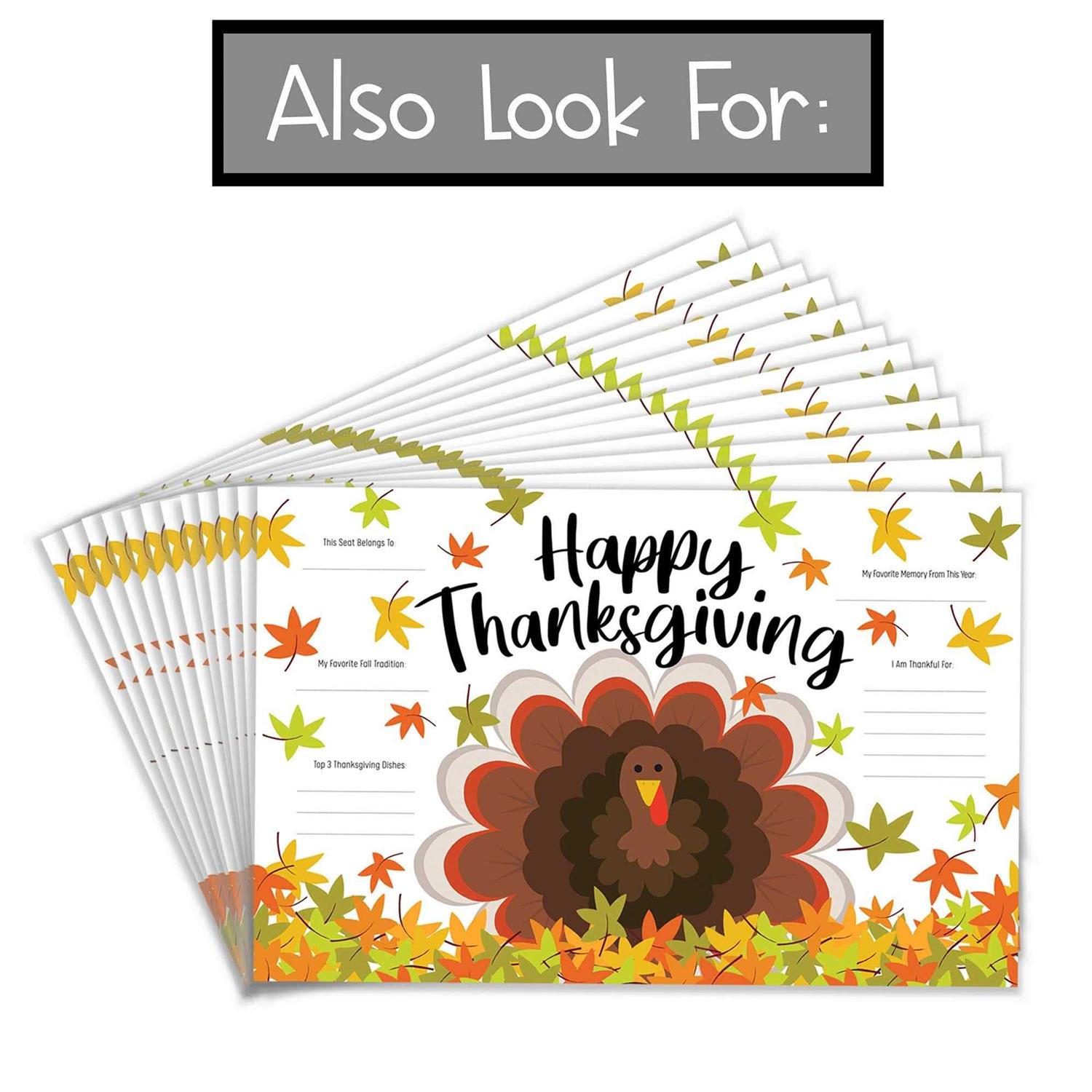 Tiny Expressions Fall Thanksgiving Coloring Placemats for Kids
