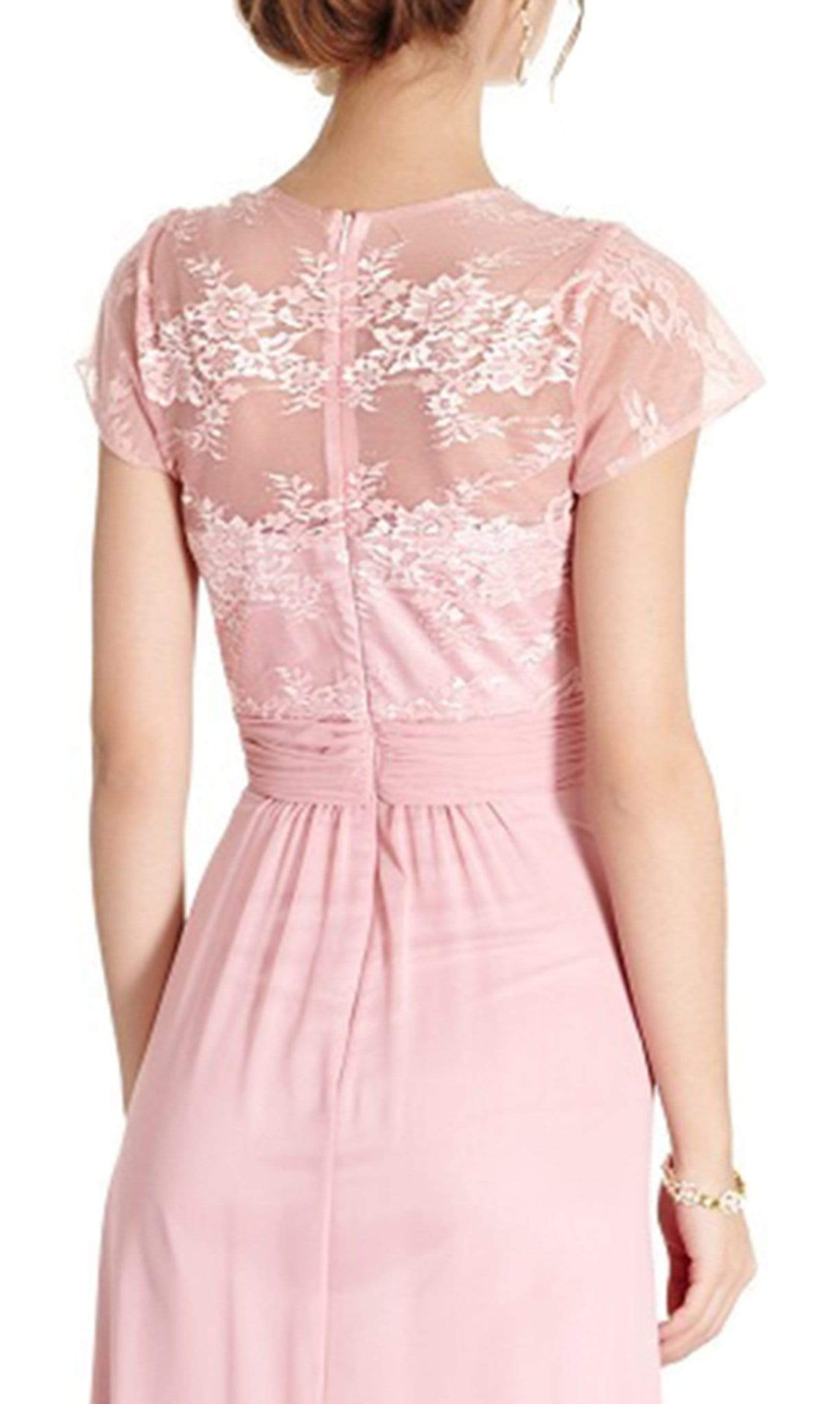 Lace Scalloped V-neck Mother of Bride Dress