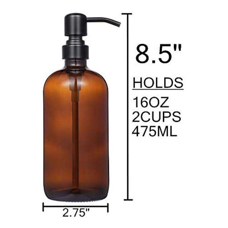 2 Pack Thick Glass Pint Jar Soap Dispenser Stainless Steel Pump