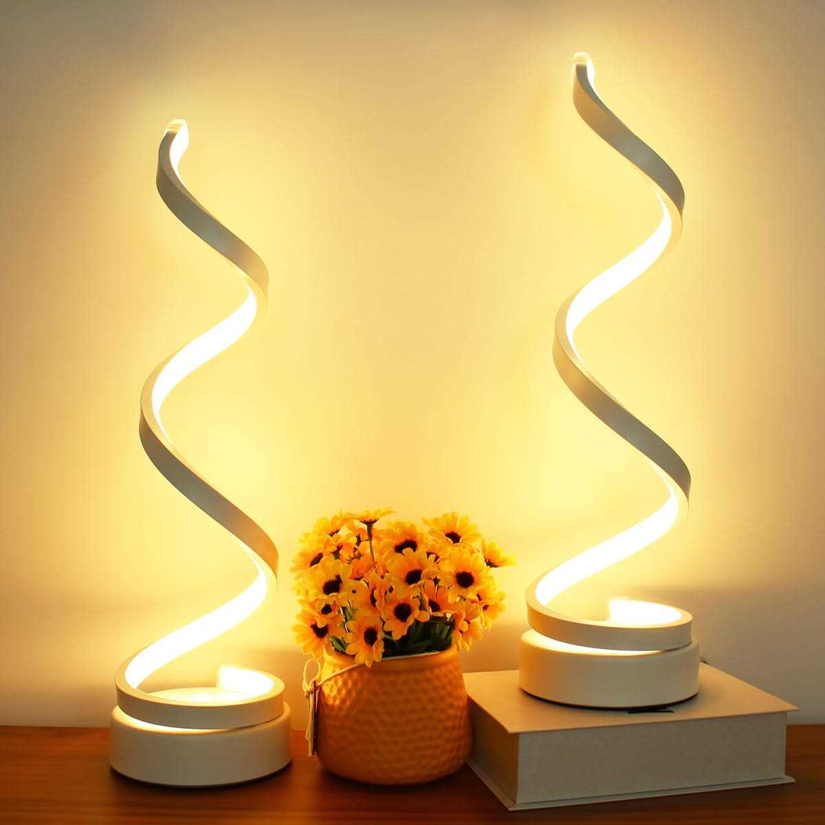 BESKETIE Modern Spiral LED Table Lamp Dimmable Table Lamps