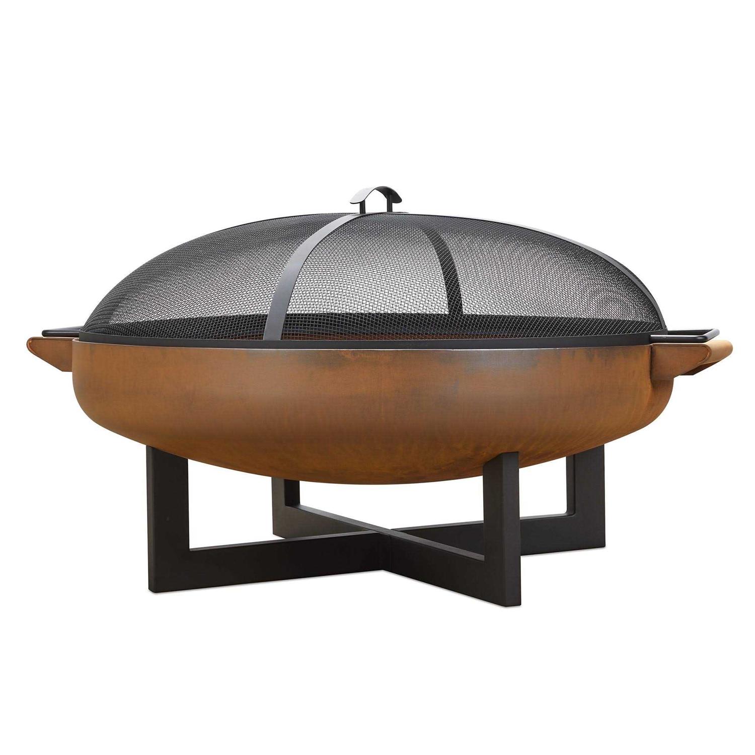 Real Flame La Porte Wood-Burning Fire Pit in Rust