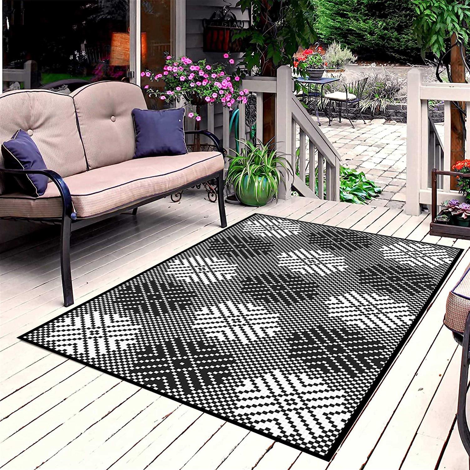 ARSUK Outdoor Rug Mat Indoor Plastic Straw Reversible