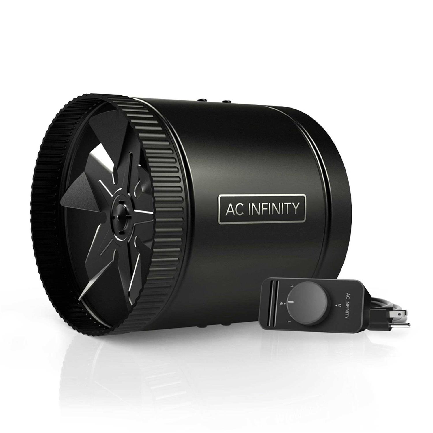 AC Infinity Raxial S8 Inline Booster Duct Fan with Speed Controller 8