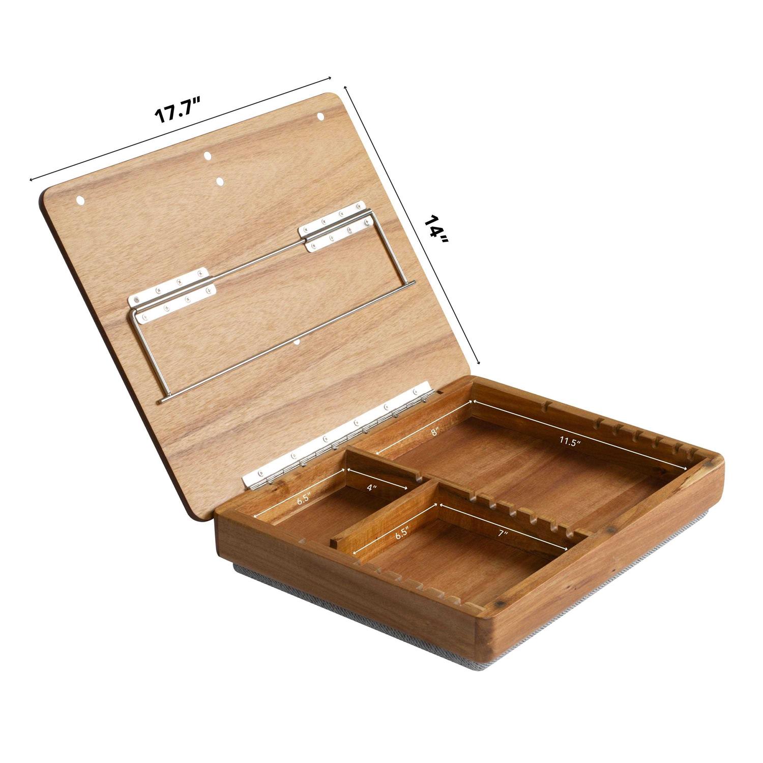 Rossie Home Acacia Wood Easel Lap Desk with Storage