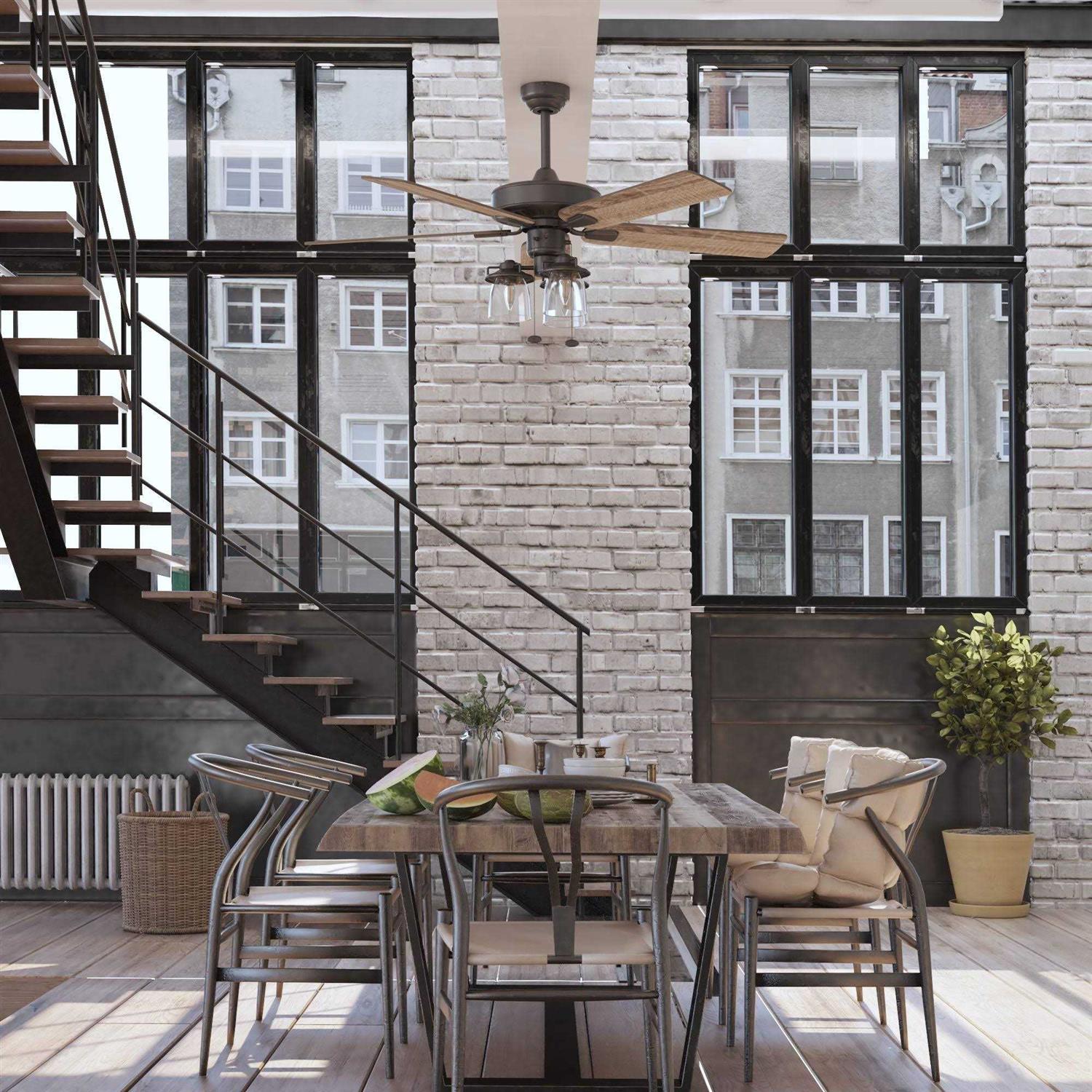 52 Prominence Home Briarcrest Bronze Farmhouse LED Ceiling Fan with Light