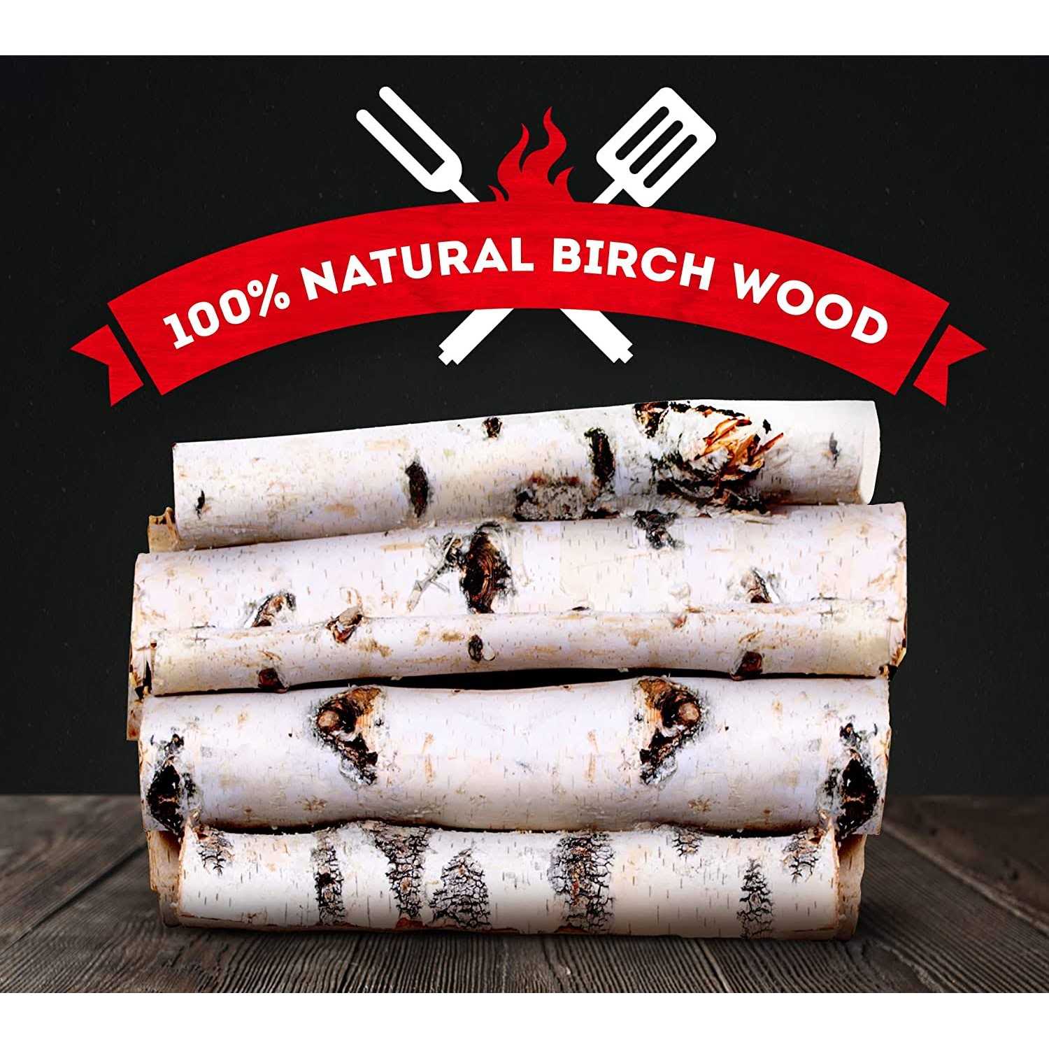 Zorestar 15-20 lbs Birch Logs Firewood Natural Birchwood for Fireplace and Campfire