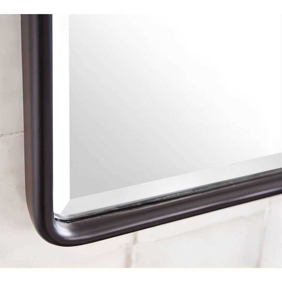 17 Stories Farmhouse Recessed Metal Bathroom Medicine Cabinets with Mirror with Adjustable Tempered Glass Shelves