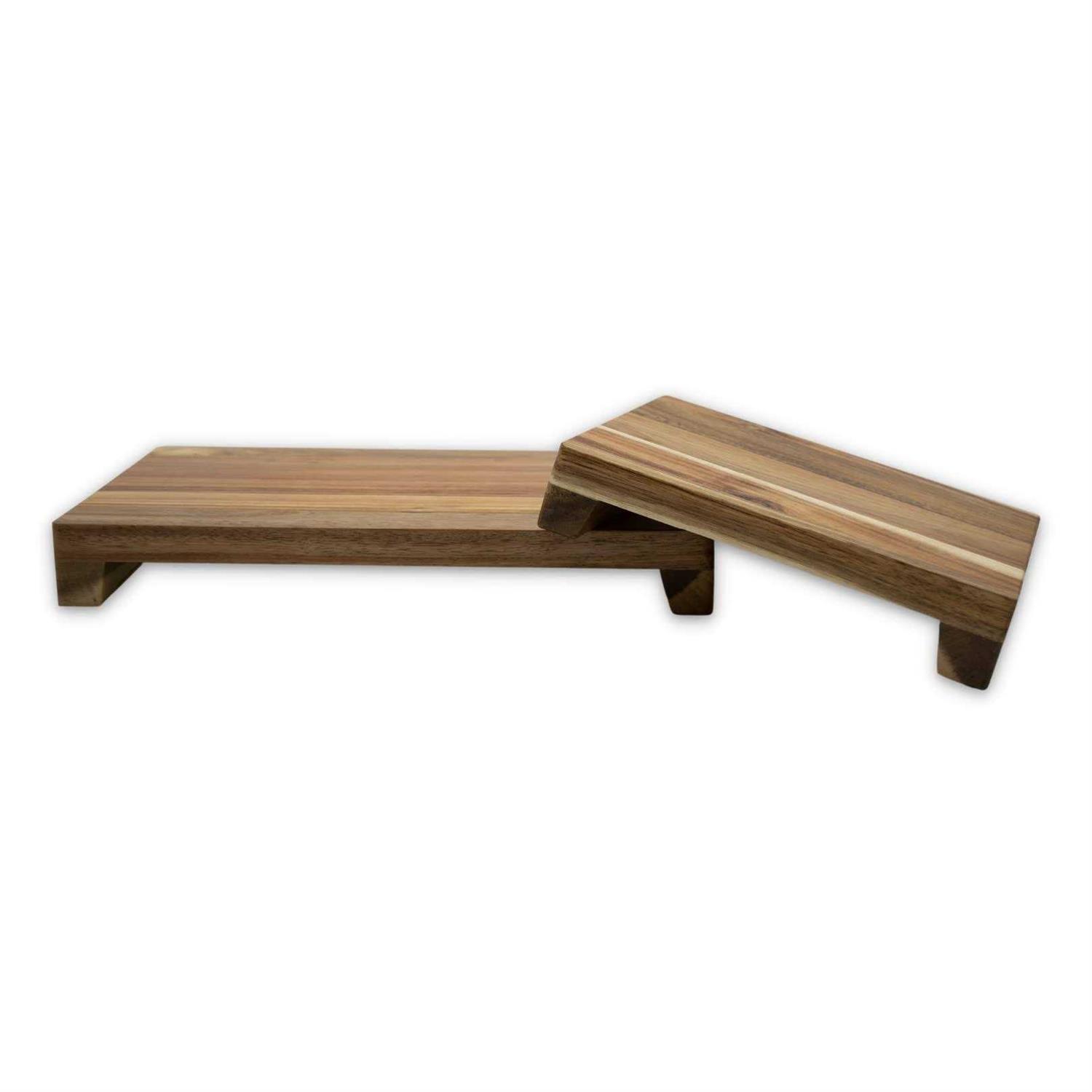 Chloe and Cotton Acacia Wood Rectangular Pedestals