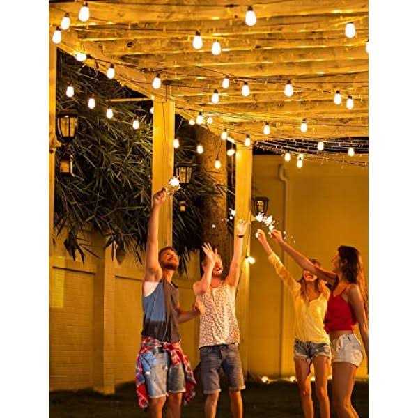96ft Govee Smart Outdoor String Lights with RGBIC Warm White LED Bulbs
