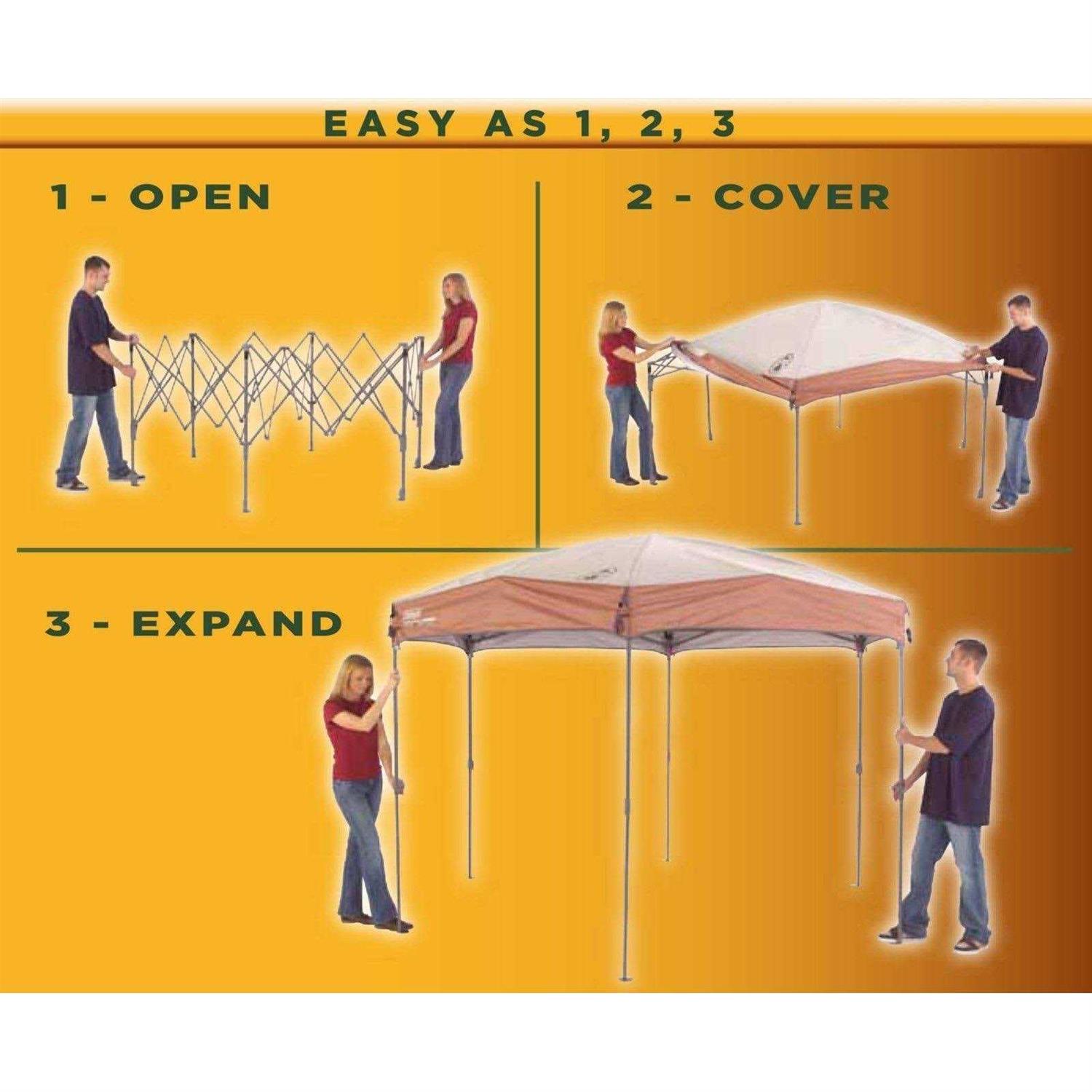 Coleman Shelter 12 x 10 Back Home Screened Sun Shelter w/Instant Setup