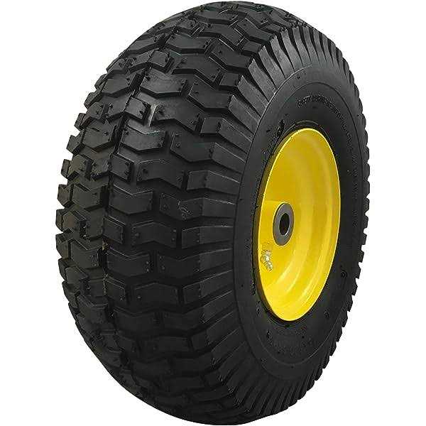 Aremae 1PCS 15×6.00-6 Lawn Mower Tires,15×6-6 Front Tire Assembly Replacement for Craftsman/John Deere/Cub Cadet Riding Mowers,4 Ply Tubeless,570lbs