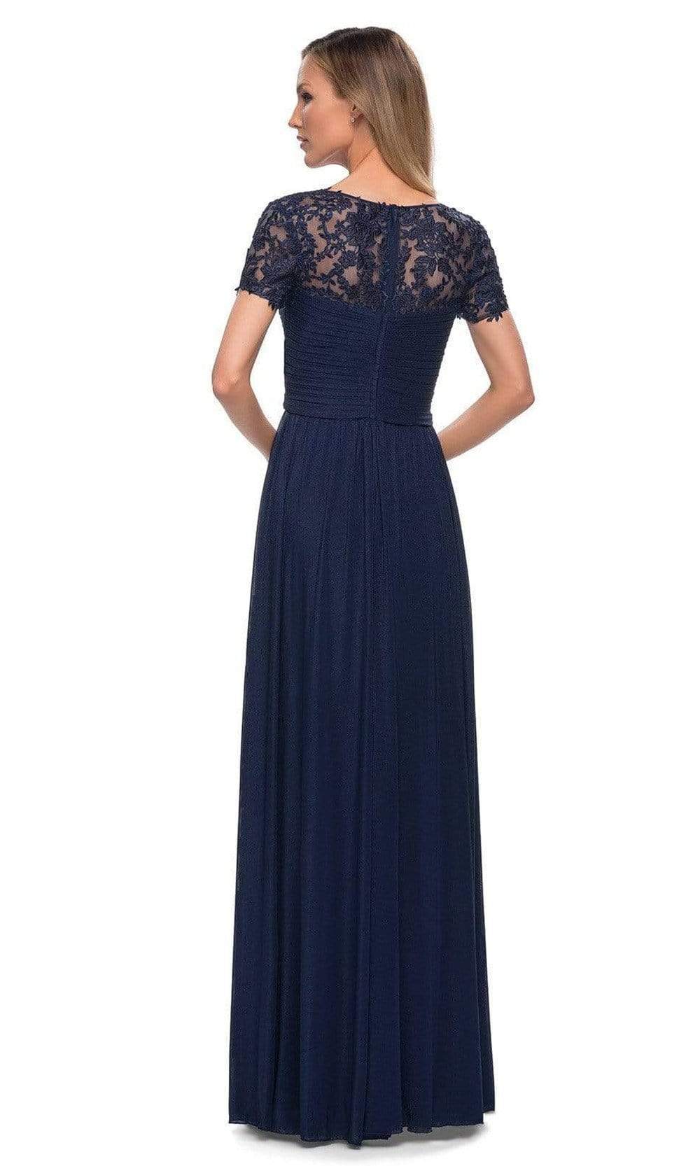 V-Neck Ruched Evening Dress 29772SC