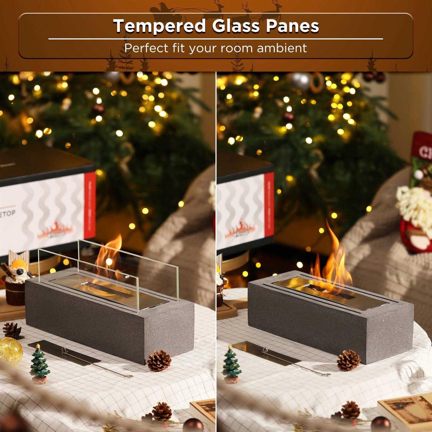 TURBRO Tabletop Ethanol Fuel Fire Pit Portable Alcohol Fireplace Bowl