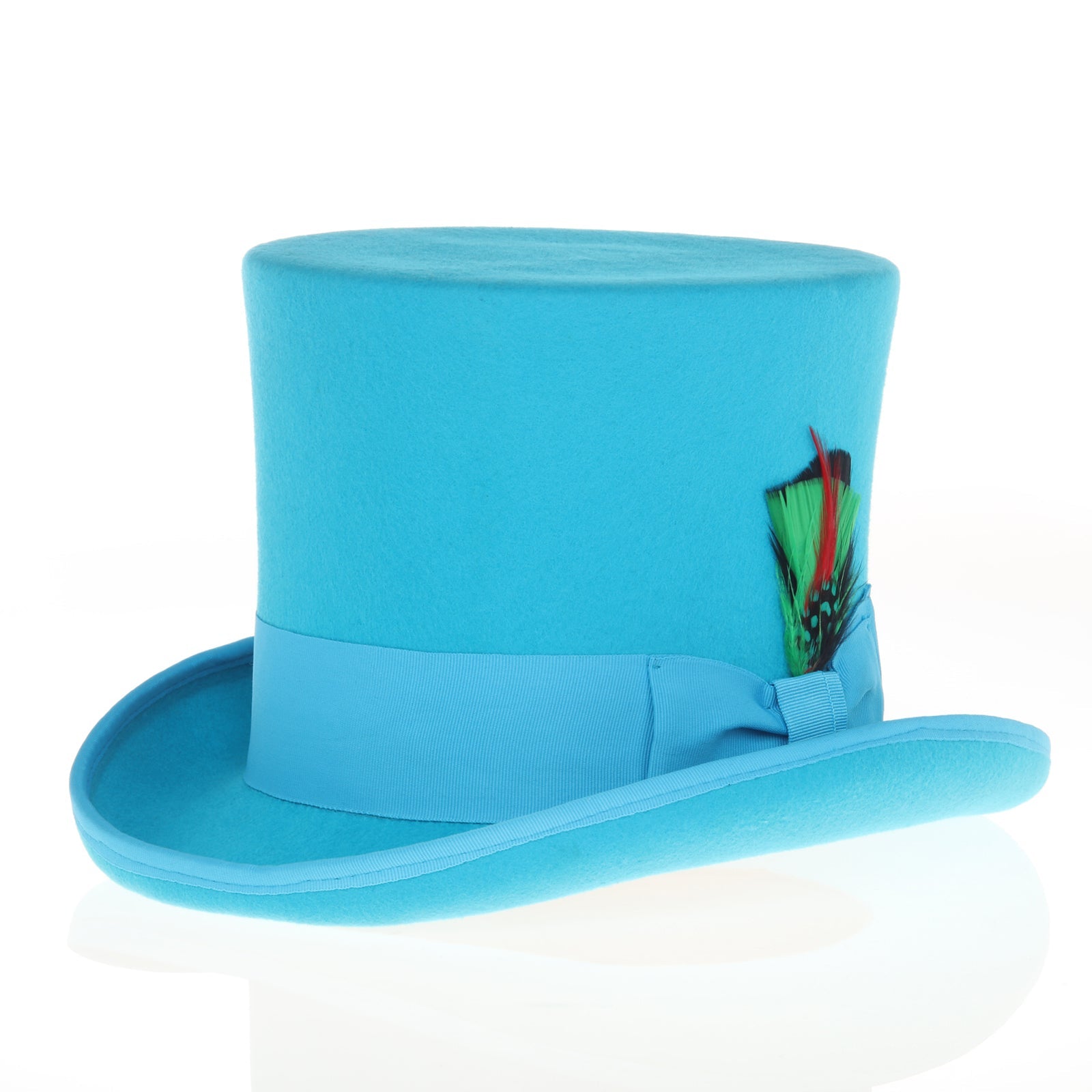 Men’s Tall 100% Wool Dress Top Hat in Turquoise