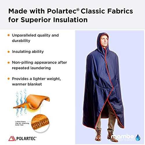 Mambe Extreme Weather 100% Waterproof/Windproof Hooded Blanket with Premium Stuff Sack