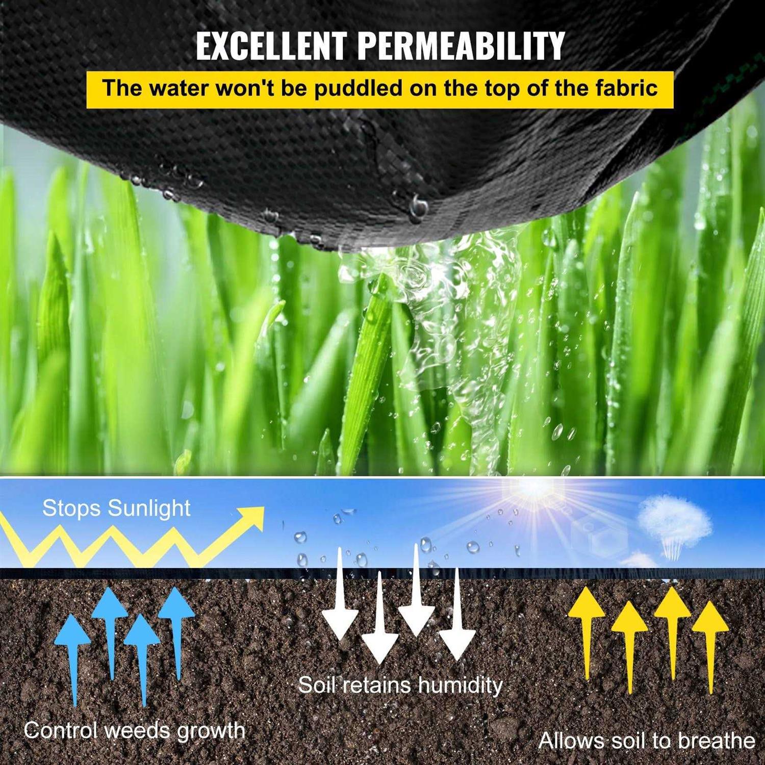 VEVOR Premium Weed Barrier Fabric Heavy Duty