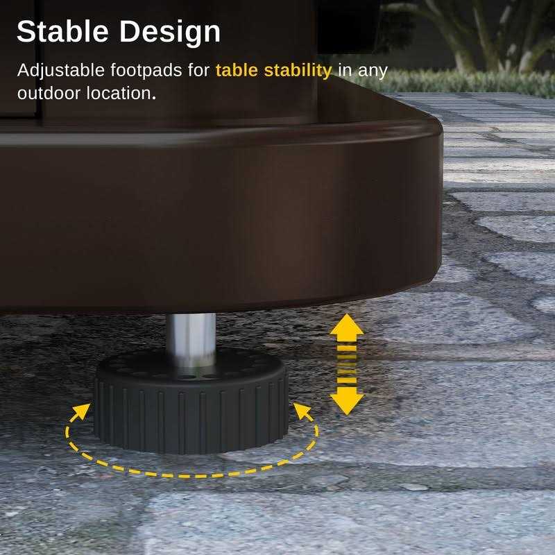 EAST OAK 28&” Propane Fire Pit Table, 50,000 BTU Steel Gas FirePit for Outdoor, Outside Patio Deck and Garden