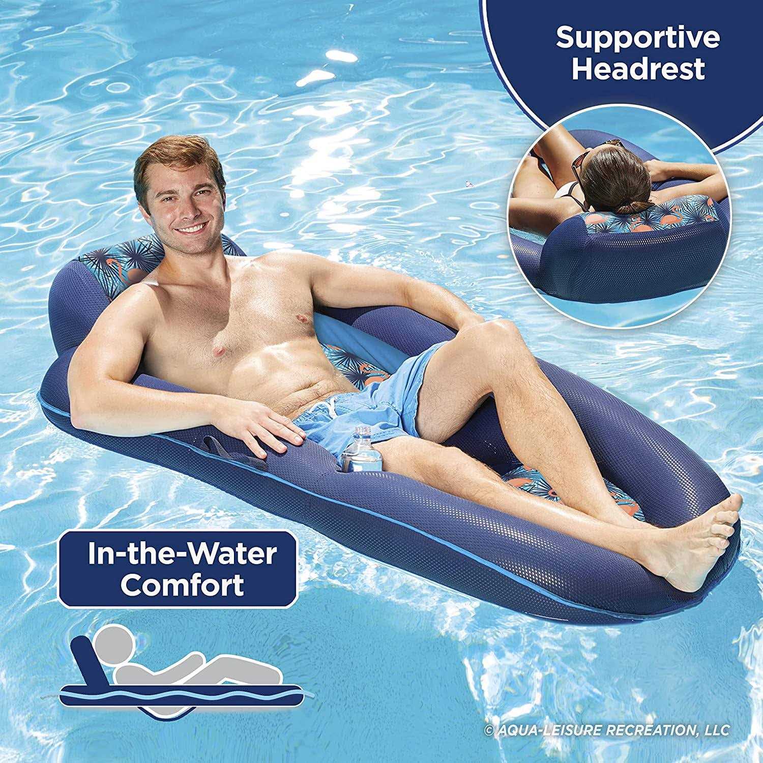 Aqua Luxury Water Lounge X-Large Iatable Pool Float with Headrest