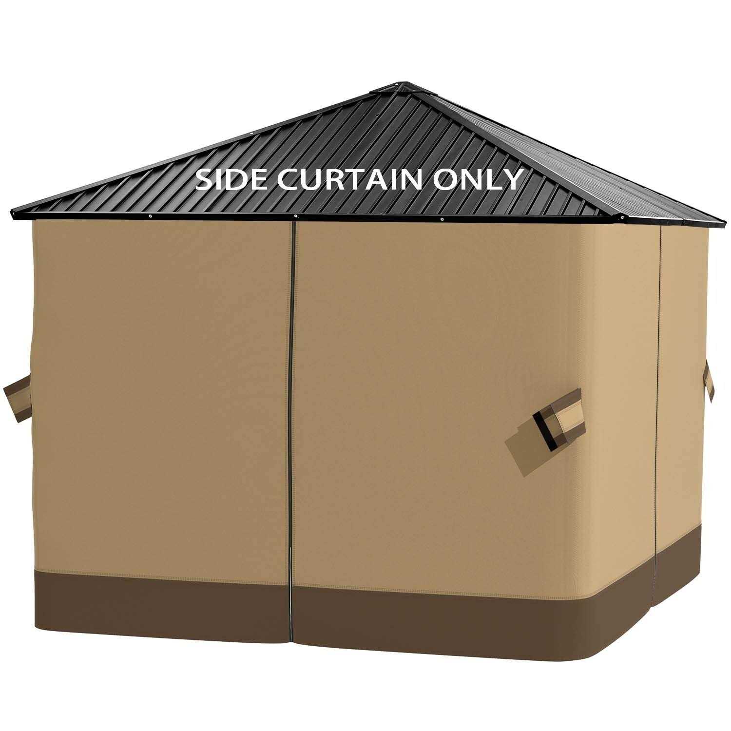Aoodor 10′ x Gazebo Curtain Replacement Universal 4-Panel Sidewalls