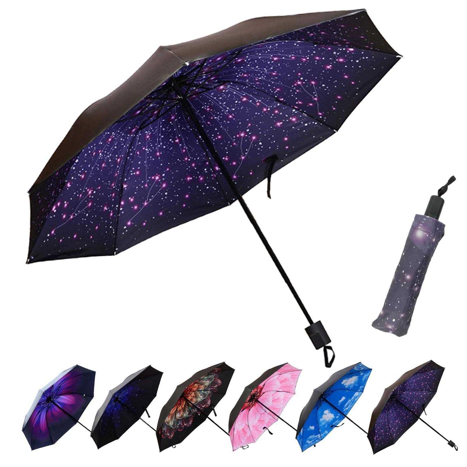 LLanxiry Umbrella Small Compact Travel Umbrellas for Rain Mini Folding Portable Windproof Umbrella for Man/women
