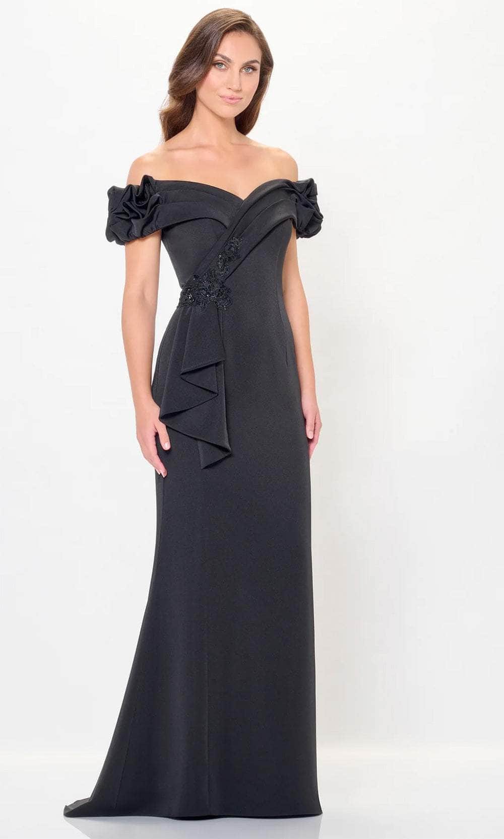 Ruffle Off Shoulder Evening Dress