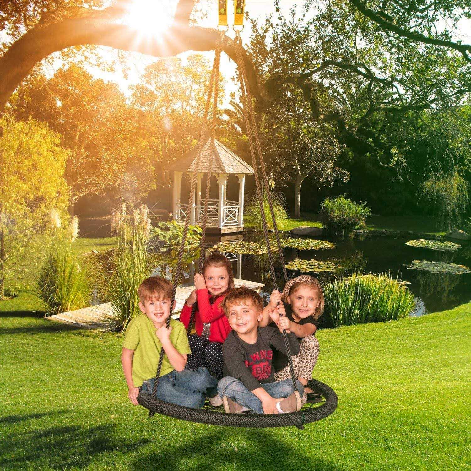 Benicci Safe Tree Swing Hanging Kit 10ft Long Straps with Two Alloy Carabiners and 2000 Lb Breaking Strength