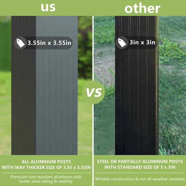 Veikous 10′ Aluminum Outdoor Patio Pergola with Retractable Canopy