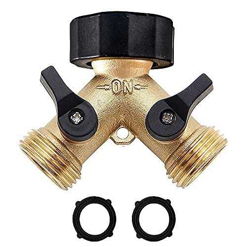 Brass Garden Hose Splitter 2 way Heavy Duty Brass Hose Y Splitter 2 Valves