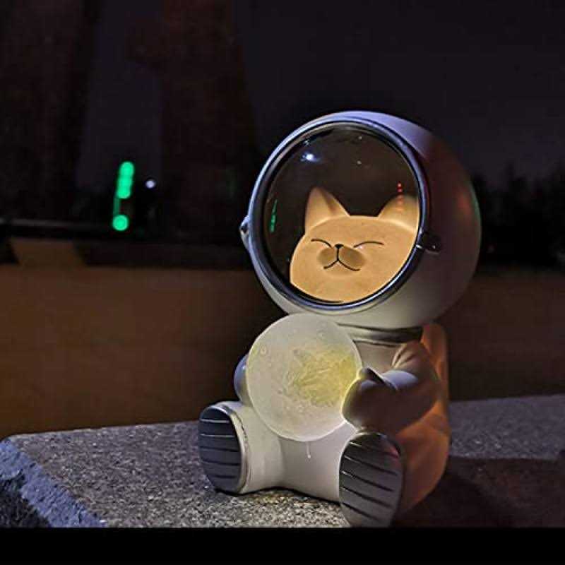 ALMOXVYE Astronaut Animal Night Light Cute Spaceman LED Night Light Desktop Astronaut Cat Lamp