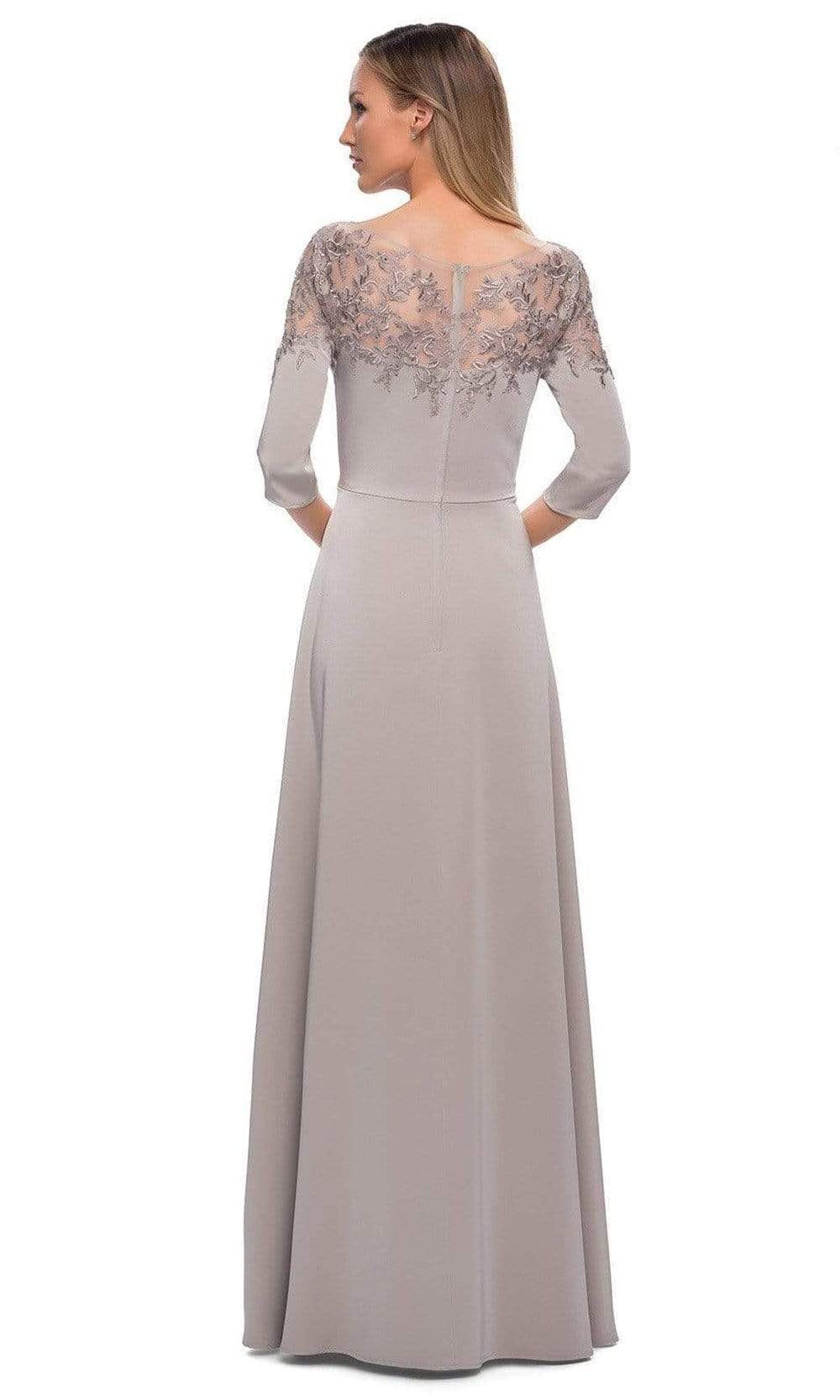 29227 Illusion Bateau A-line Evening Dress