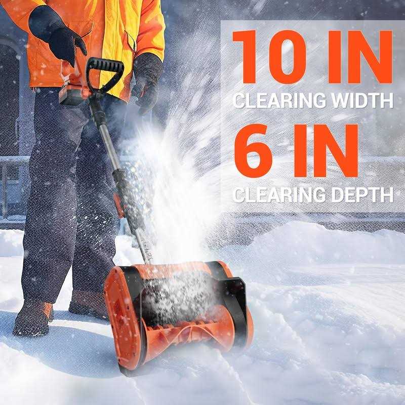 VOLTASK Cordless Snow Shovel 20V 10-Inch 4-Ah Cordless Snow Blower