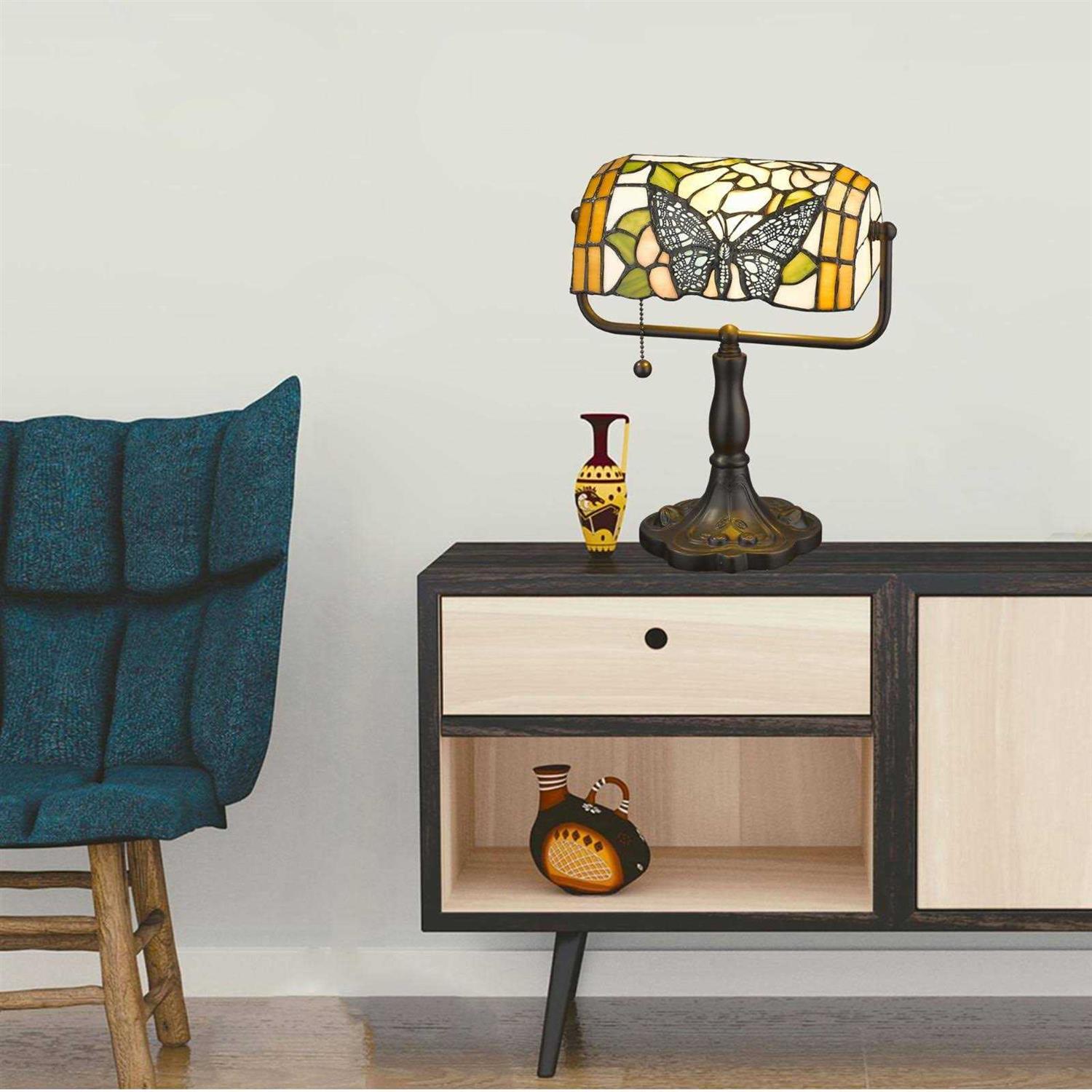 Warehouse of Tiffany Butterfly Banker Lamp