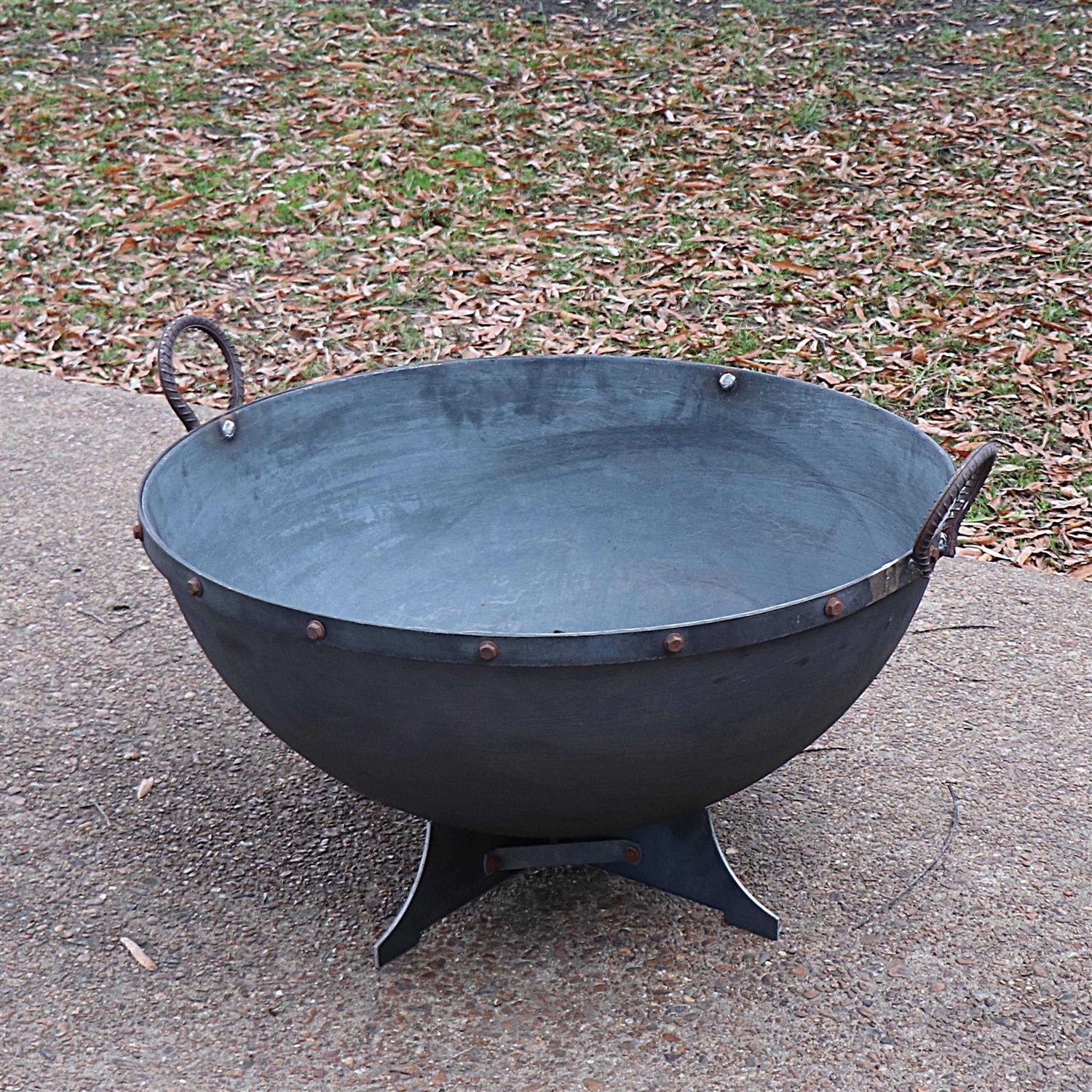 Titan Great Outdoors Hemisphere Fire Pit with Screen and Poker 32 Cast Iron