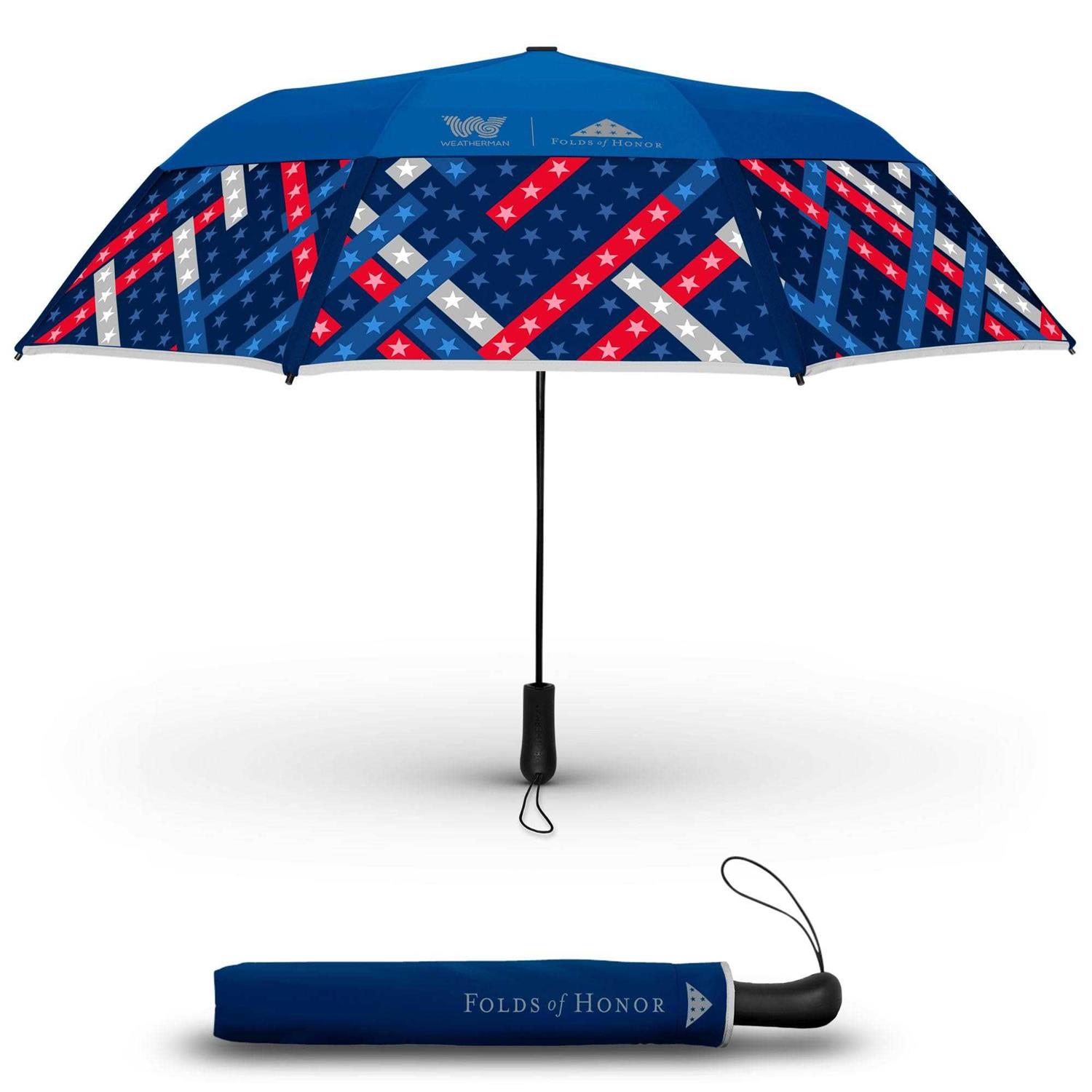 Weatherman Umbrella Collapsible Umbrella Windproof Umbrella Resists Up to 55 MPH Winds