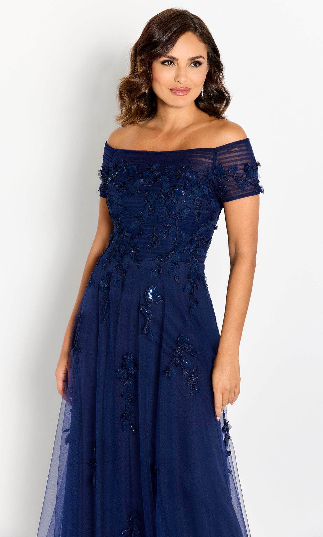 Applique A-Line Evening Gown
