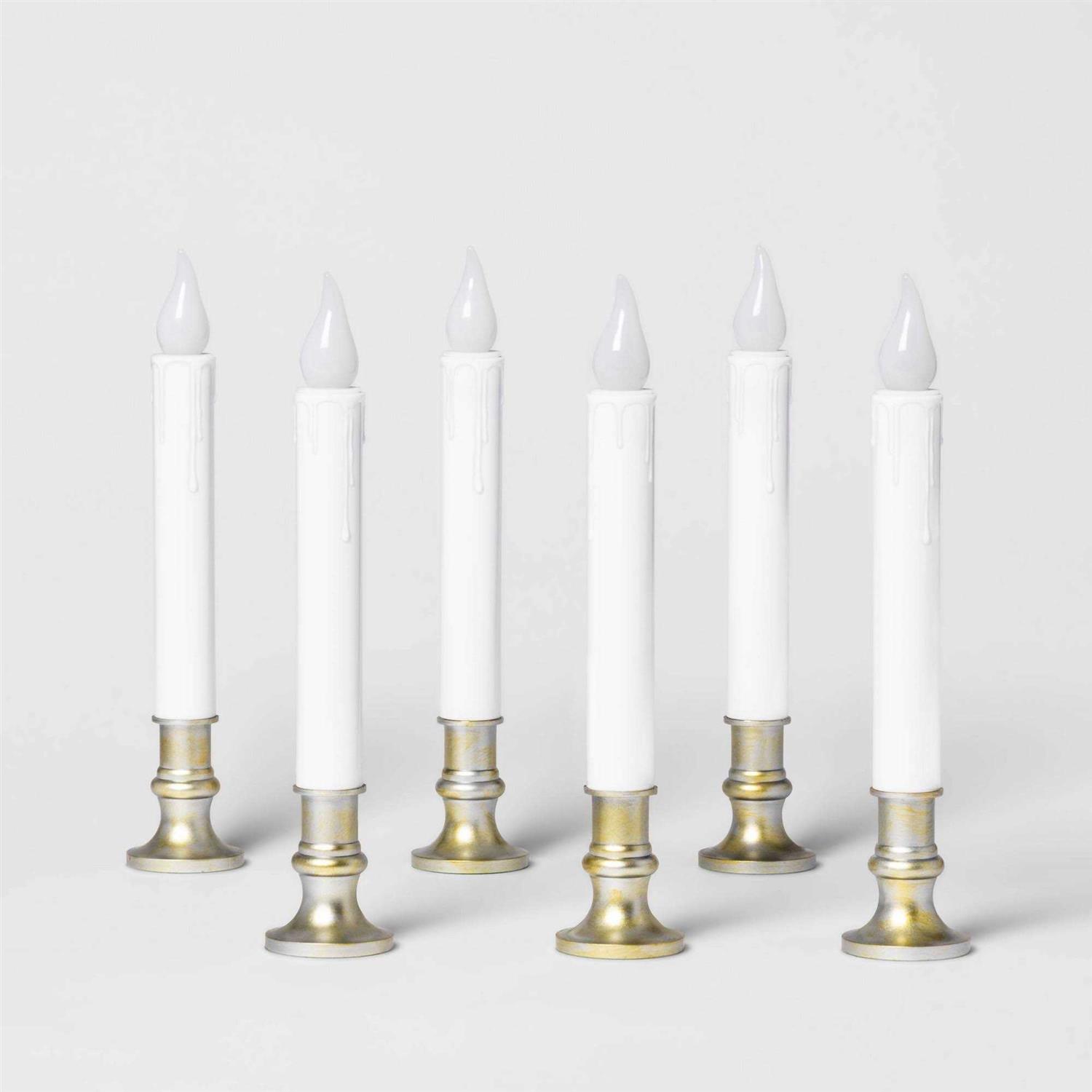 Wondershop 6ct Battery Operated LED Christmas Candolier Warm White with Antique Gold Base