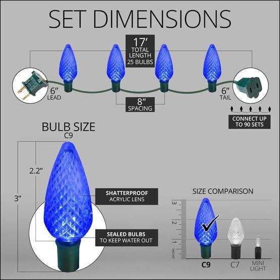 Wintergreen Lighting C7 OptiCore Commercial LED Christmas String Lights