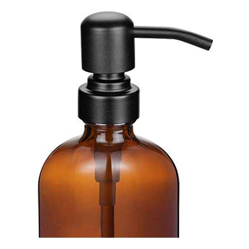 2 Pack Thick Glass Pint Jar Soap Dispenser Stainless Steel Pump