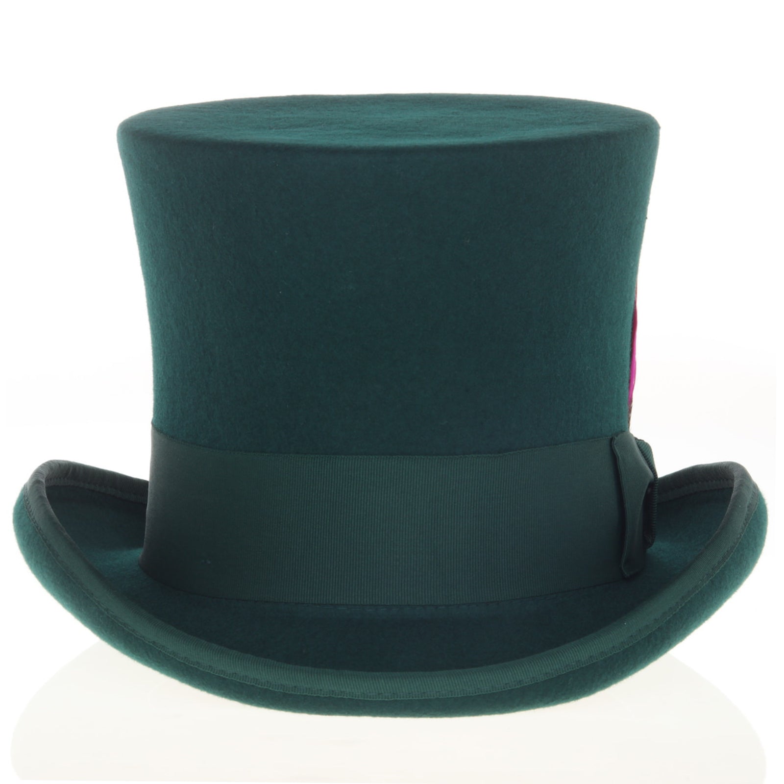 Men’s Tall 100% Wool Dress Top Hat in Hunter Green