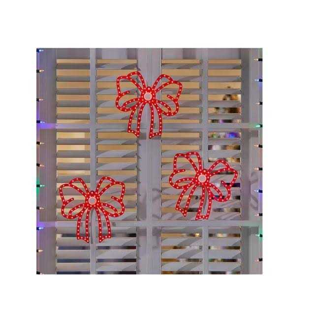 10 in. Hi-Vibrant Twinkling LED Holiday Bows Home Accents Holiday