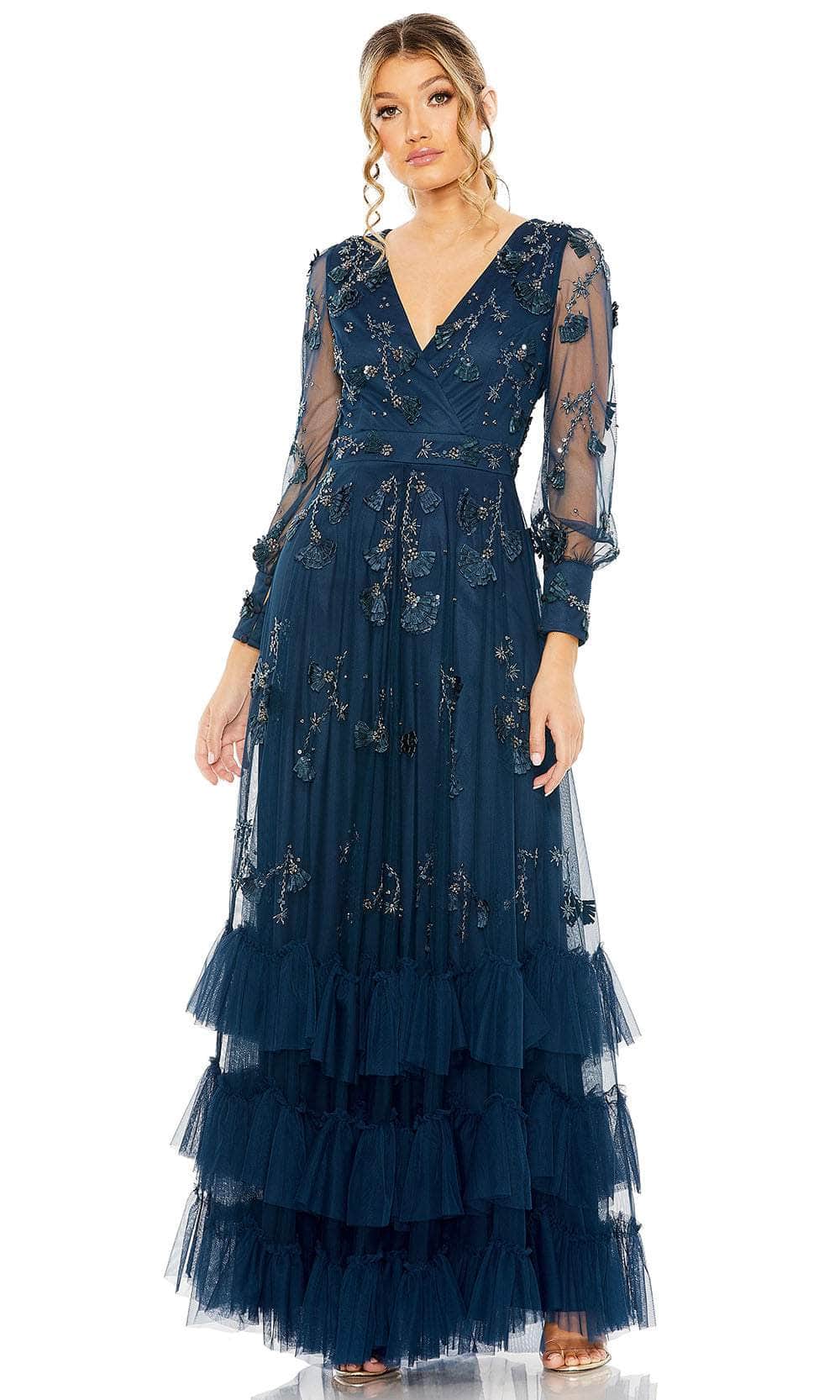 Long Sleeve Full Back Prom Gown