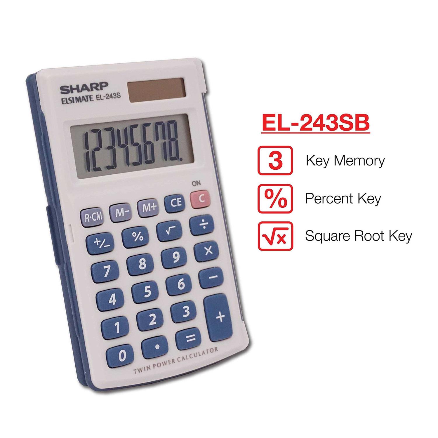 Sharp EL-243SB Solar Pocket Calculator EL243SB
