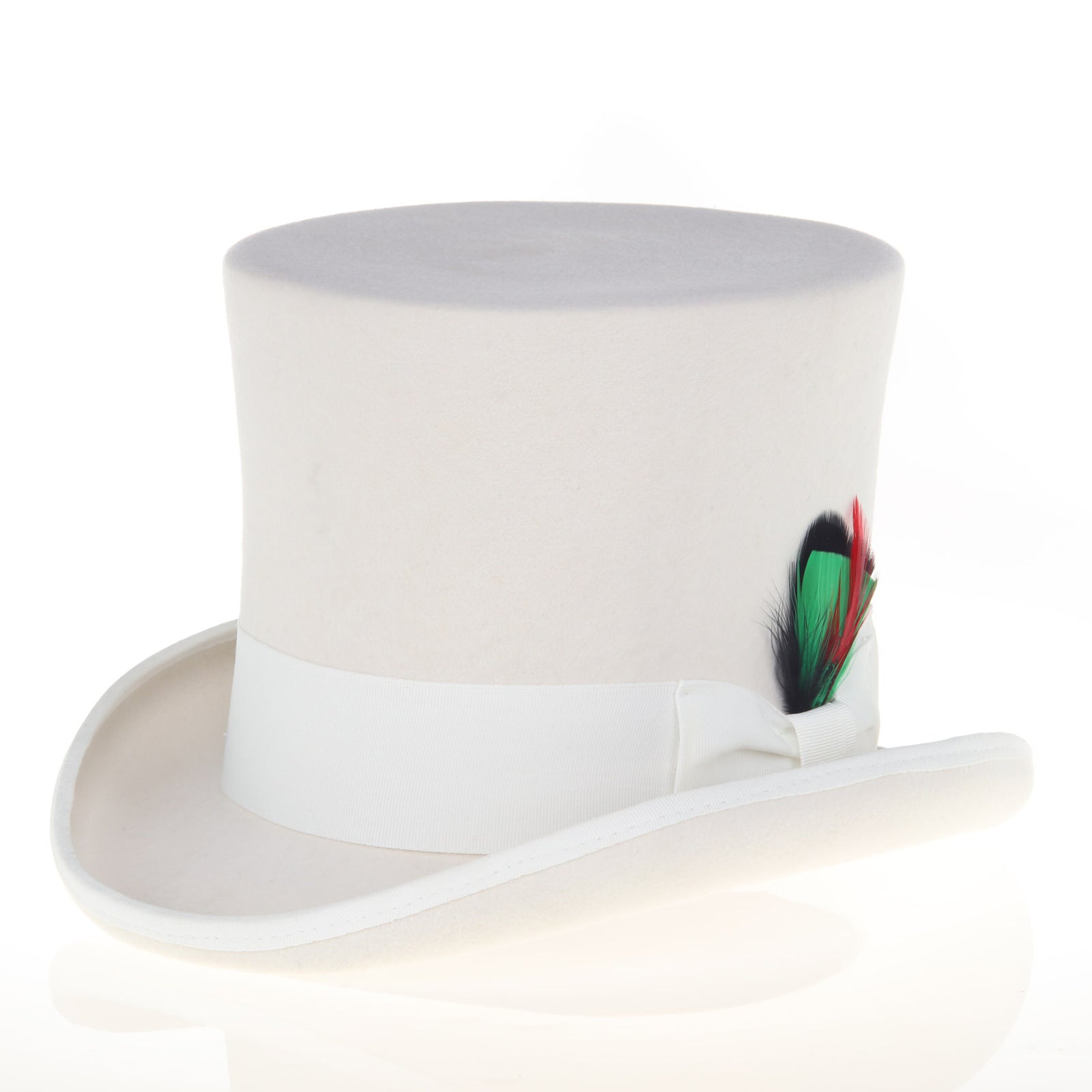 Men’s Tall 100% Wool Dress Top Hat in White
