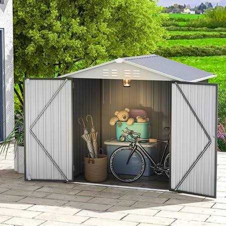 Tolead 6′ x 4′ Outdoor Metal Tools Storage Shed Backyard Garden Patio