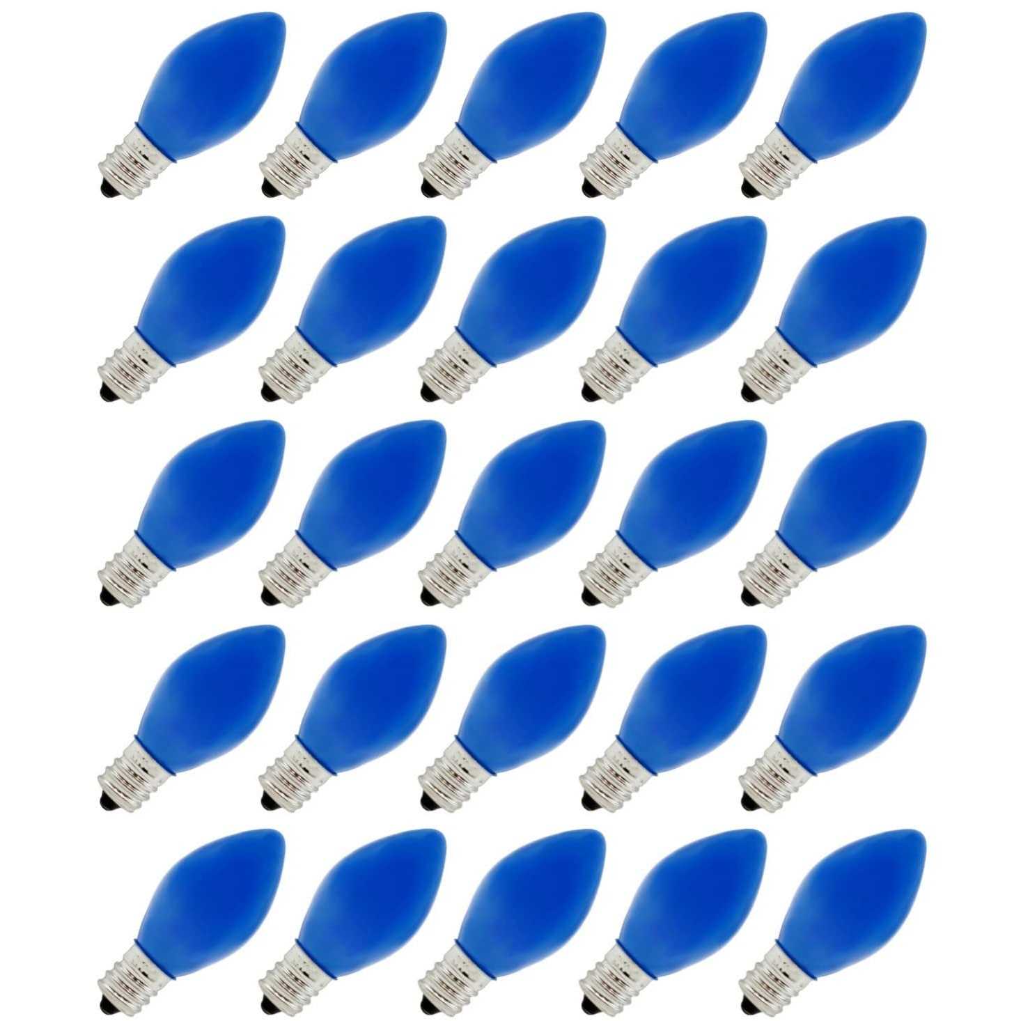 25 Pack C7 LED Replacement Light Bulbs for Christmas Light Strings