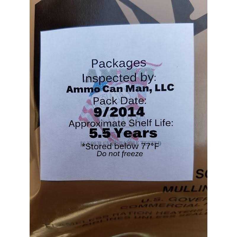 USGI Genuine Military MRE Meal with Inspection Date September 2017 or Newer