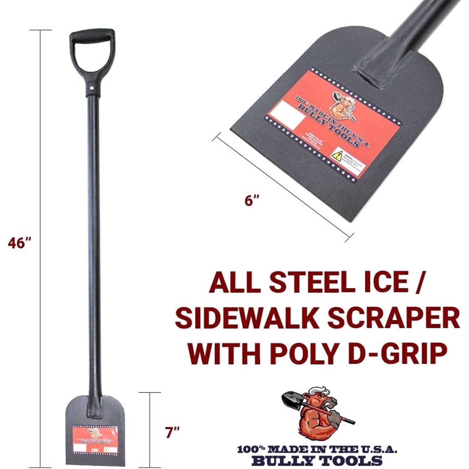 Bully Tools All Steel Ice and Sidewalk Scraper with Poly D-Grip