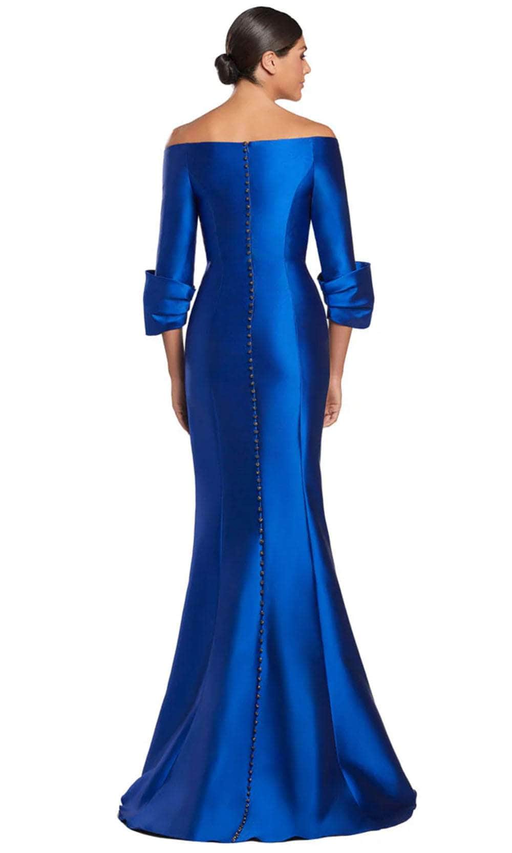 Quarter Sleeve V-Neck Evening Gown