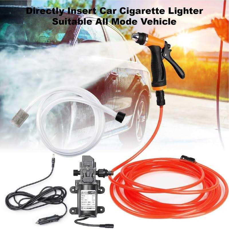 Bang4buck Portable Intelligent Electric Pressure Washer Pump 100W 160 PSI 12V Portable Pressure Powerful Washing Kit with 21.3 Feet PVC Hose